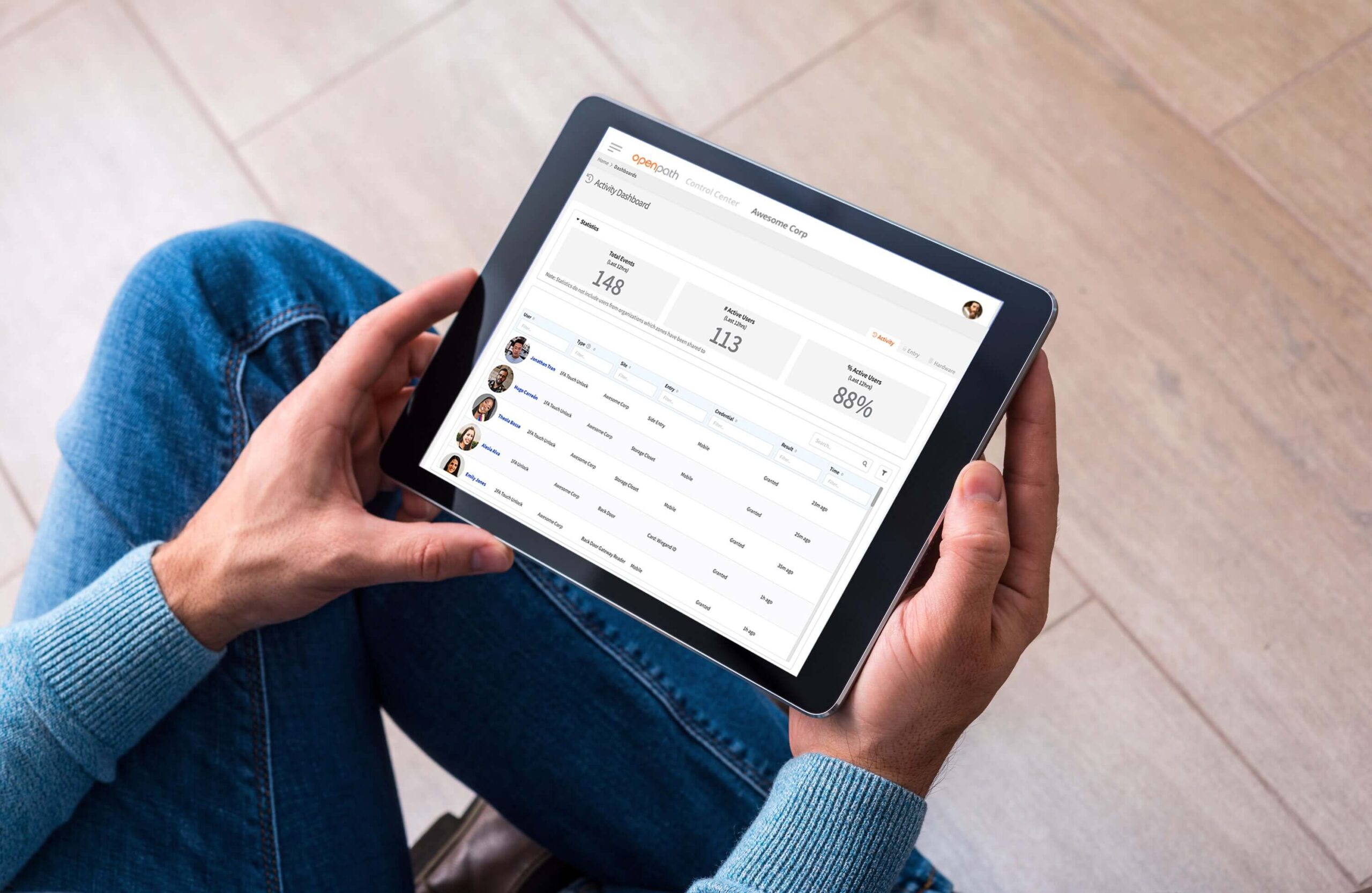 Openpath Access Control dashboard for stats and analytics