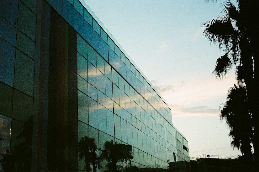 Modern commercial intrusion detection system control panel with sensors and video surveillance integration at a South Florida business facility.